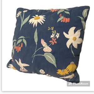 Floral Blue Throw Pillow
